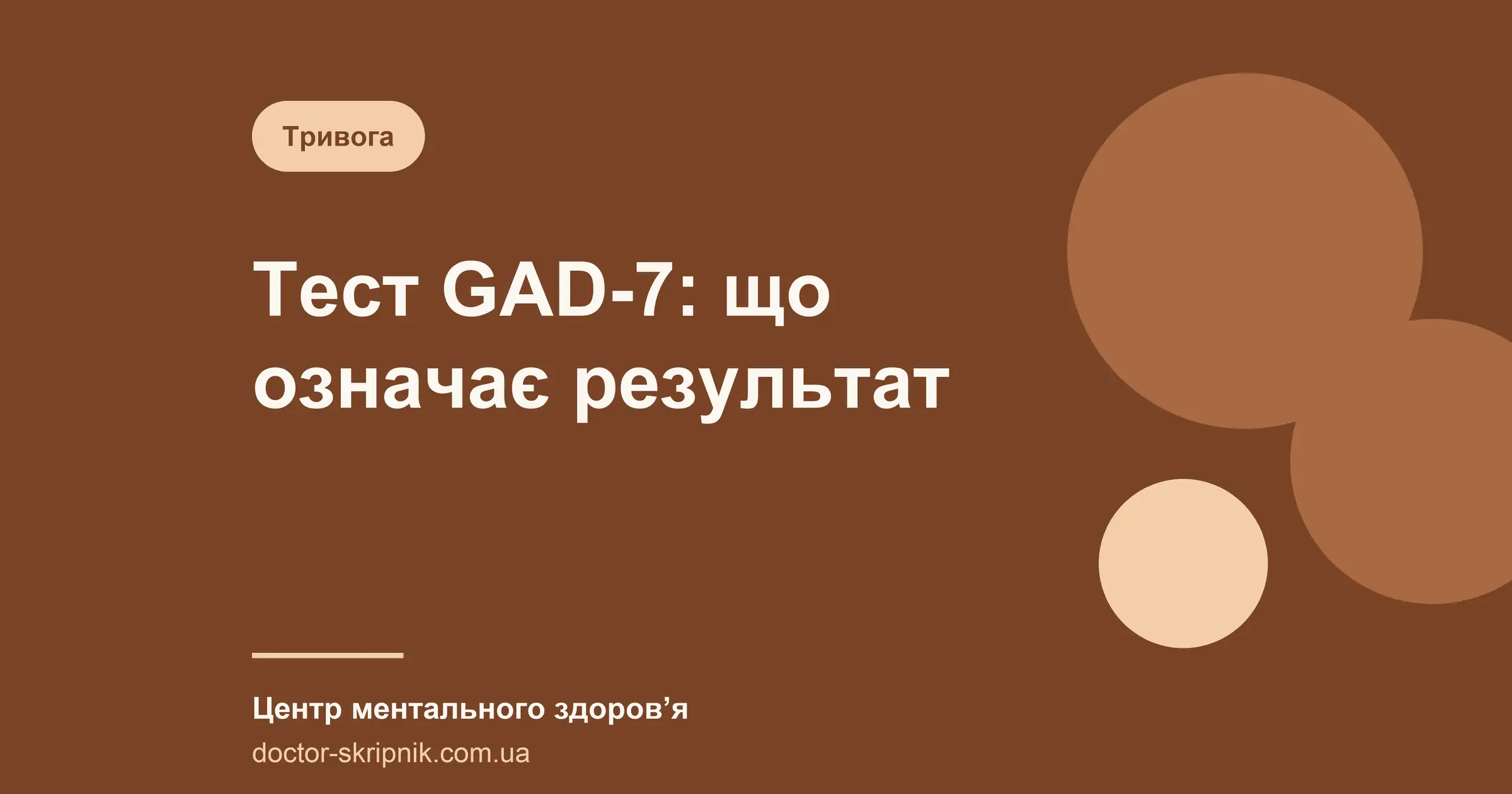 Тест GAD-7 на тривожність: що означає ваш результат